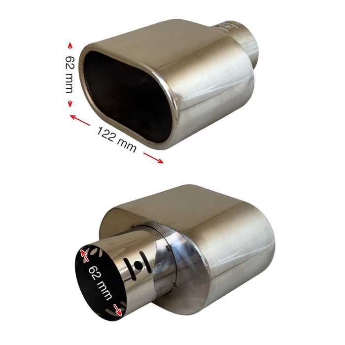 Накрайник ауспух A204 входа-62мм изхода-122/62мм