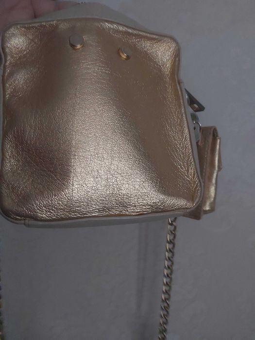 ISLUES Max Mara Original 100% Кожа златна чанта