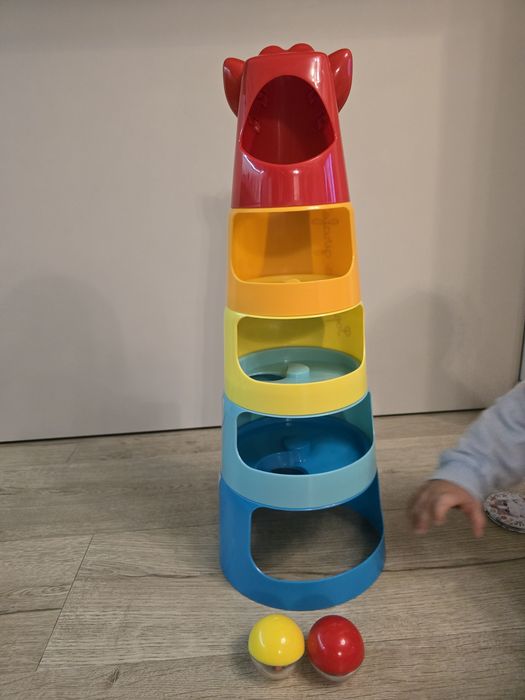 Жирафче Софи кула, дървена играчка с цифри, кубчета little dutch