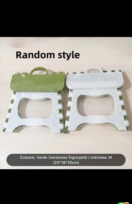 Scaun pliabil portabil- Plastic durabil, design pătrat rezistent