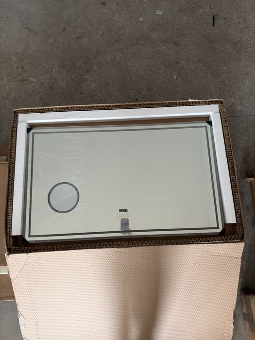 Oglinda de baie cu lupa led ceas dezaburire si boxe 100x60