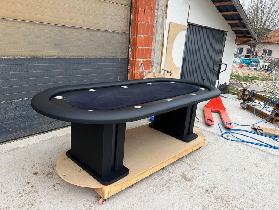 Masa poker full black CustomTables.eu fabrica mese poker comanda