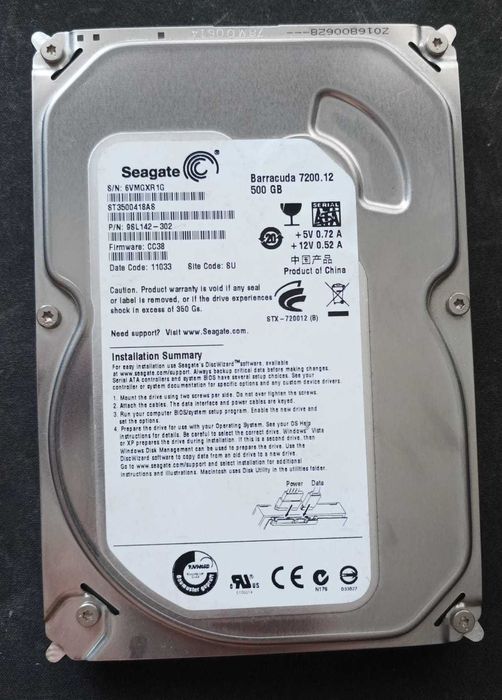 Продаются жесткие диски Seagate HDD Sata 500Мб
