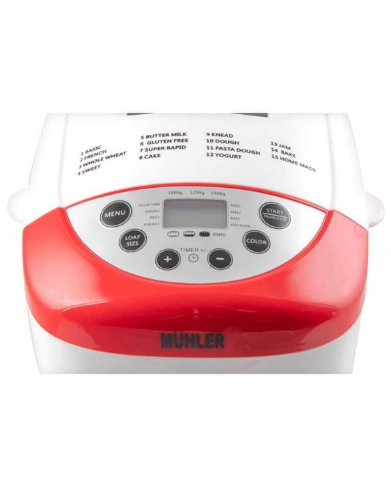 Нова Хлебопекарна Muhler - MBM-1502, 850W, 15 програми