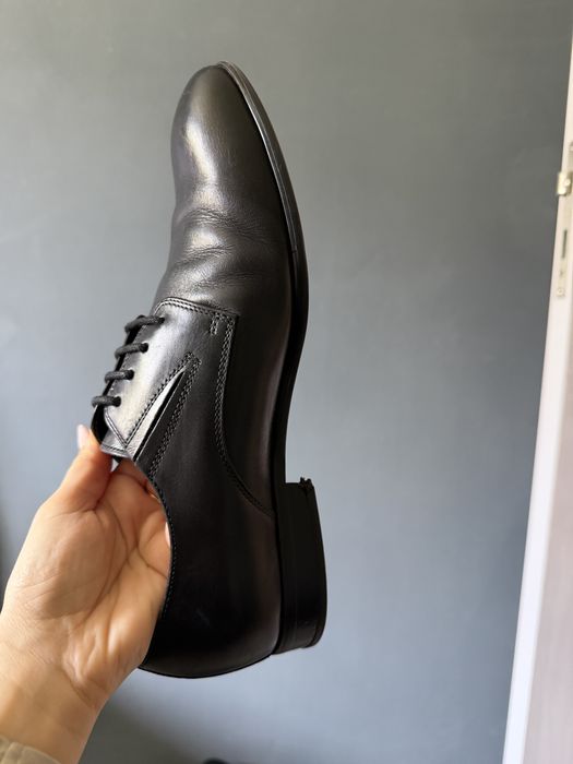 Pantofi negri de barbat din piele naturala eleganti marime 39