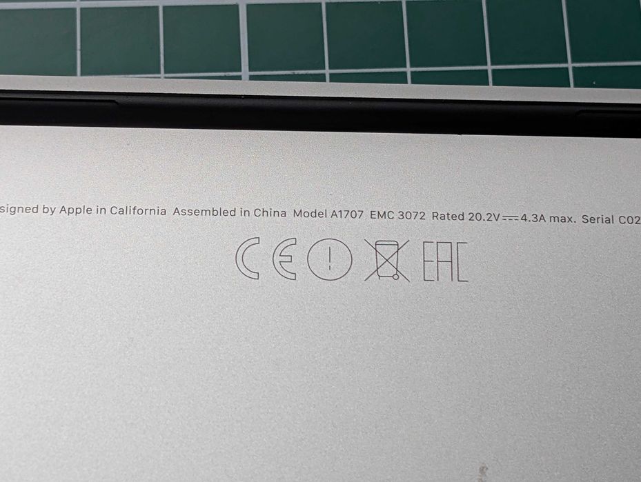 MacBook Pro 15” 2016 (A1707) / 16GB RAM / 512GB SSD