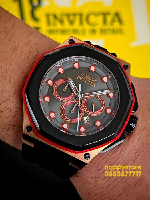 INVICTA Akula black gold 55 mm, Инвикта нов ръчен часовник