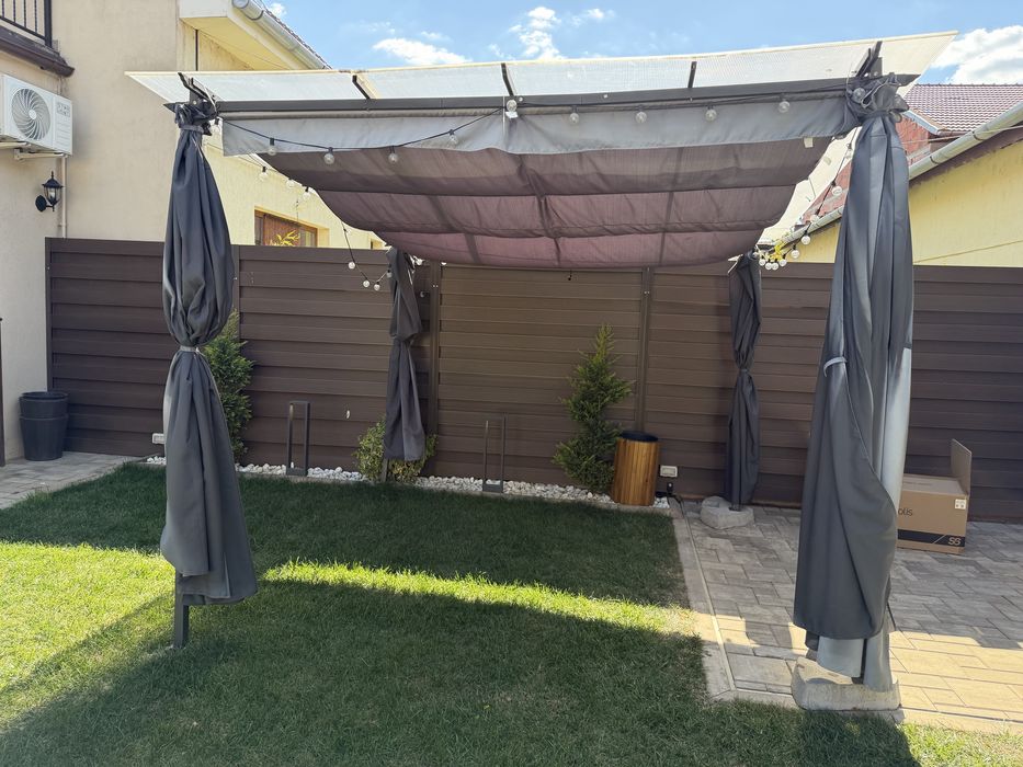 Pergola cu draperii 2,90 x 2,90
