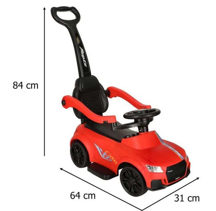 Детска кола за бутане - буталка с родителски контрол светлини и звуци