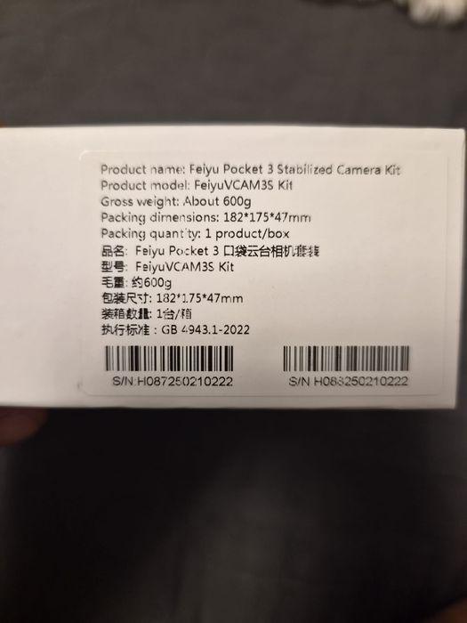 Feiyu Pocket 3 (4k UHD)camera de actiune