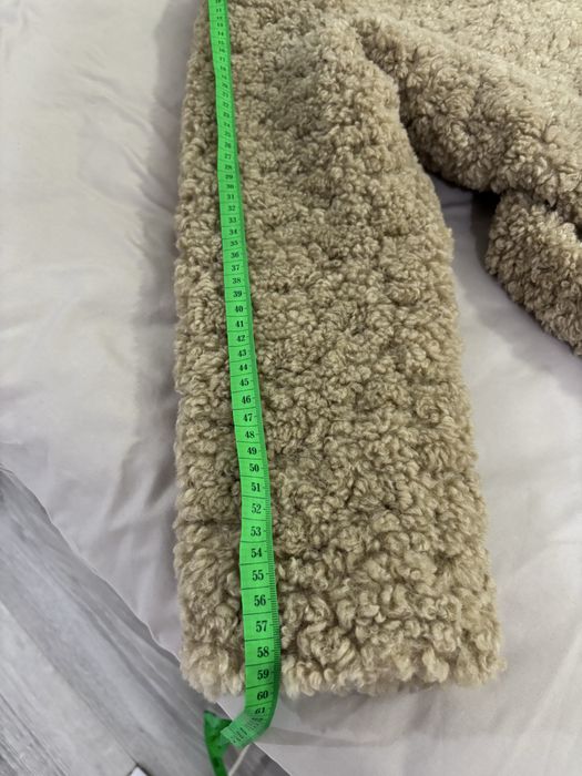 ZARA palton lung Teddy / faux shearling cu cordon – NOU cu etichetă – S