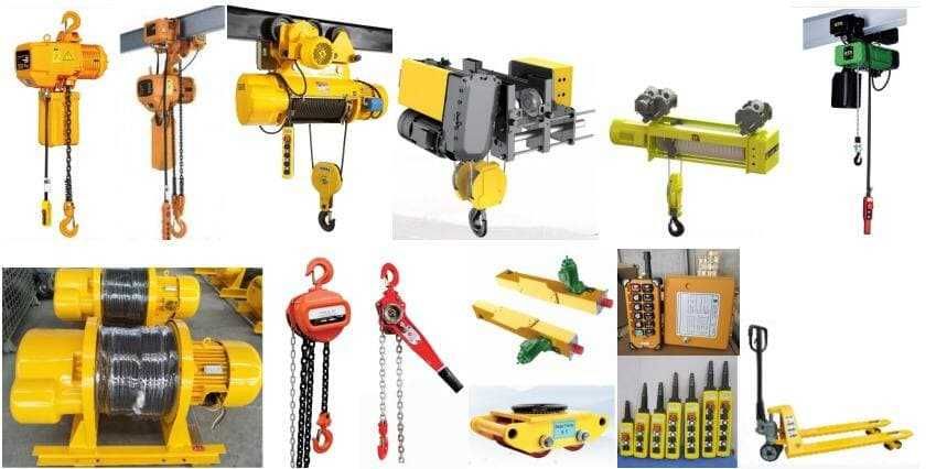 разные тельферы тали и аксессуары, запчасть для крана и тельфера тали