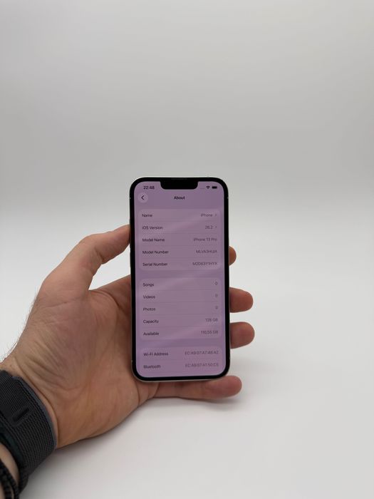 iPhone 13 Pro 128GB Silver / 100% Батерия / Перфектен технически