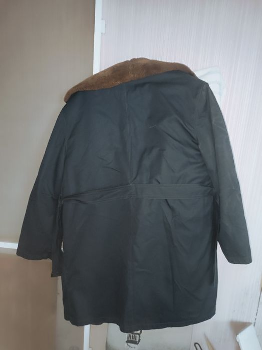 Мъжка шуба с кожена подплата