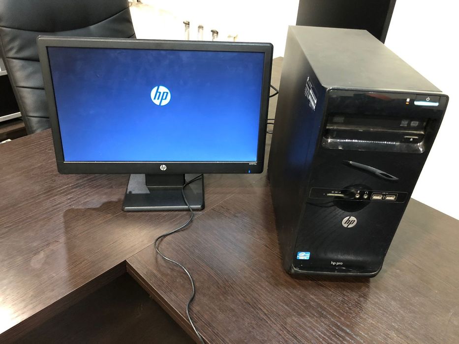 Компьютер системный блок hp  принтер клавиатура мышь полный комплект