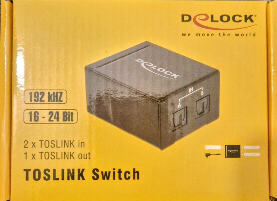 Switch audio digital Toslink S/PDIF 2 porturi, Delock 18767