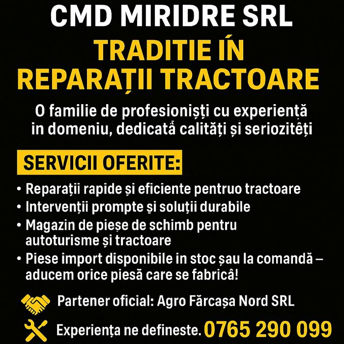 Reparatii tractoare , Magazin piese auto.