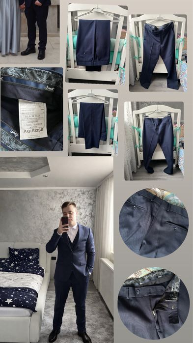 Costum elegant bleumarin AGIBOSS