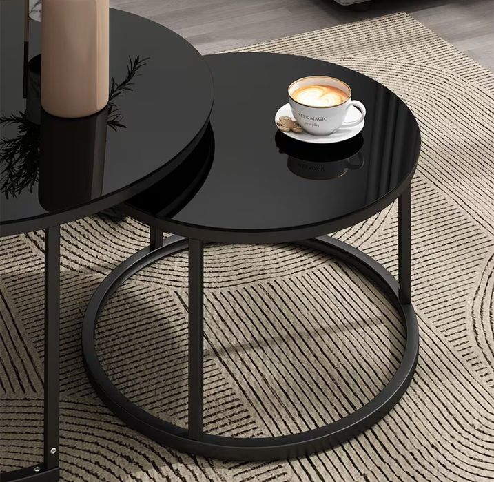 Две холни маси метал + стъкло 9358