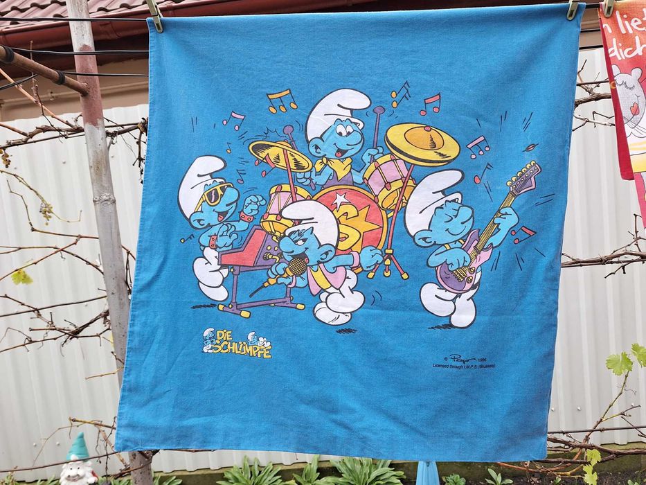 Smurfs  - Lenjerie copii pat 1 persoana 130 x 200 cm