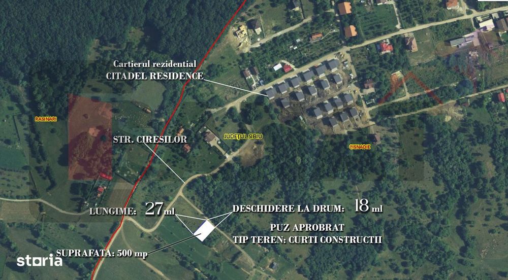 Teren PUZ, Constructie Casa, Cisnadioara Apfelhaus, 500 mp |Sky Video