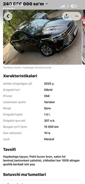 BWD chazor gibrid 2025 sotiladi
