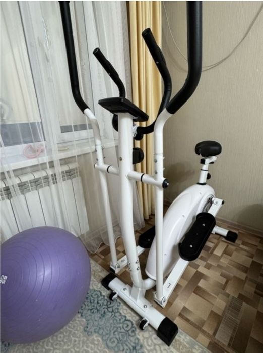 Эллиптический + велотренажёр, 2 в 1