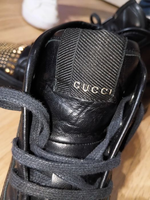 Teniși Gucci high-top din piele naturală – detalii aurii