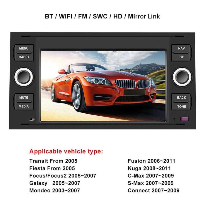 dvd Auto Ford Focus 2 C-MAX S-MAX Galaxy Fusion Fiesta Kuga