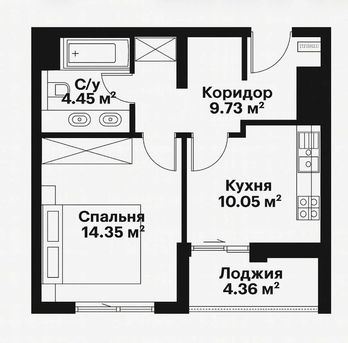(Добрый) O’z Mahal, 41,5 м², 1/5/14, Квартира с ремонтом