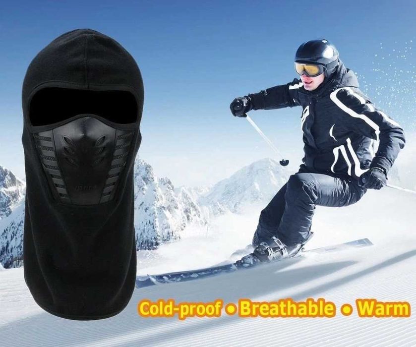 Cagula cu polar ski snowboard masca full protectie vant bicicleta moto