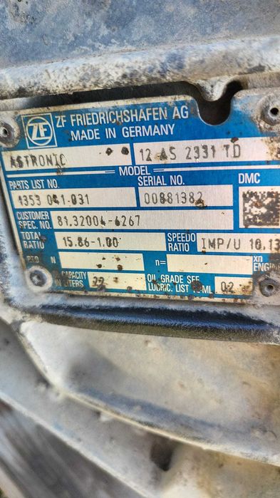 Cutie de Viteze MAN GTX 2012 cod .1353041031