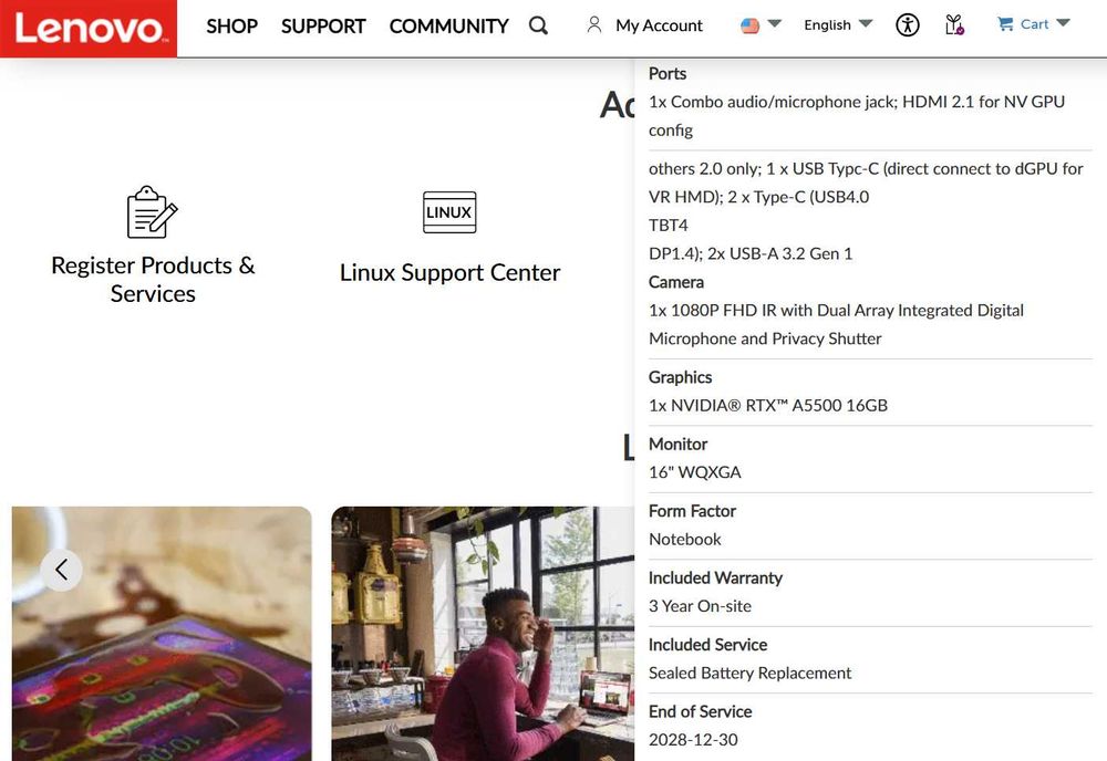 Lenovo ThinkPad P16 16’2.5K IPS i9 12950HX NVIDIA RTX A5500 16GB, 64/1