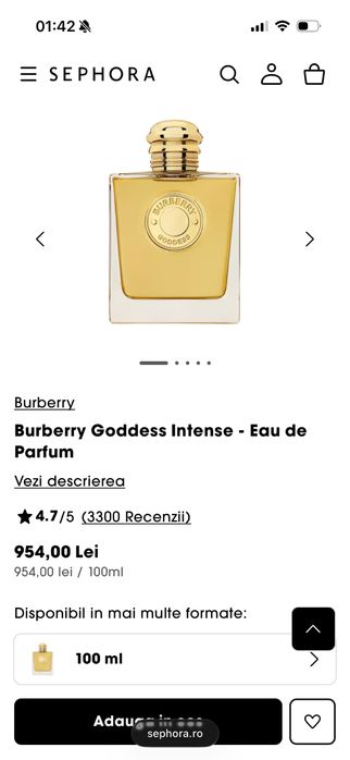 Burberry Goddess Intense EDP 100ml, nou, sigilat, 100% original cu posibilitate verificare in persoana