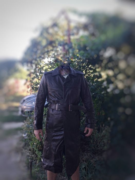 Haină din piele bărbați stil palton