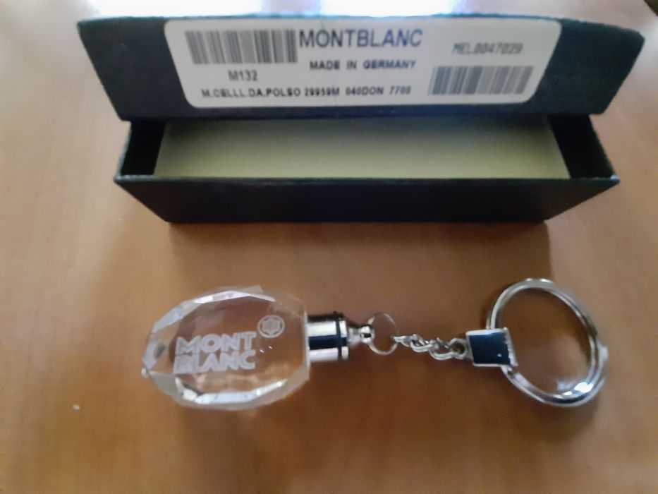 Breloc MONT BLANC, placat cu argint, baga, made in Germany,  breloc MONT BLANC translucid