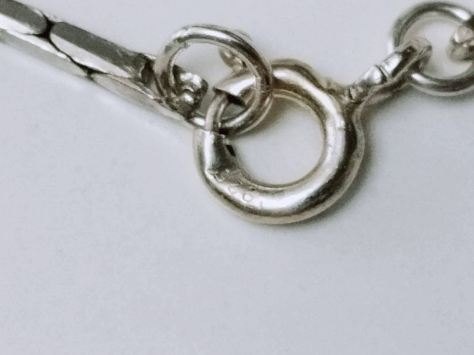 Vechi colier/lant din argint de 925, cu pandantiv cu piatra lunii