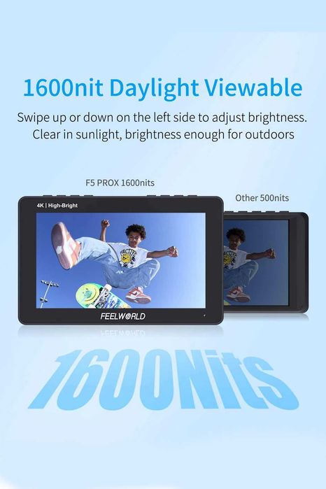 Camera Monitor FeelWorld F5 Pro X 4K Ecran Tactil 5.5" IPS + 2 Sisteme Prindere