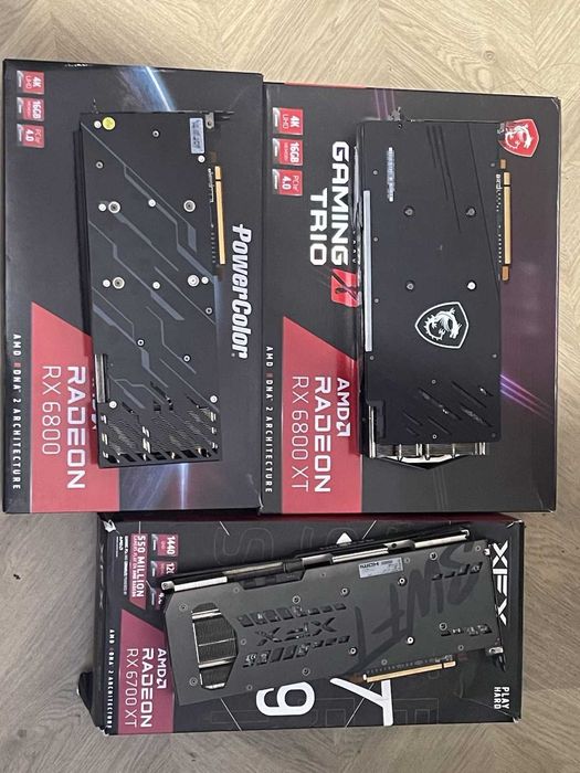 Видеокарти MSI RX6800XT; PowerColor RX6800; XFX RX6700XT за ремонт или части