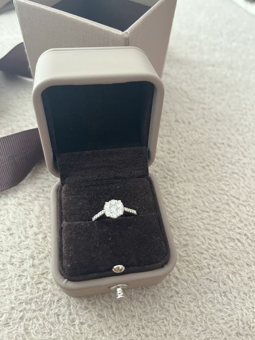 Inel aur alb cu diamant Teilor 18 k