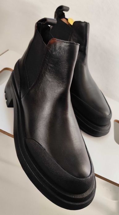 Ghete chelsea 41 41.5 plain toe ZARA NOI piele naturala