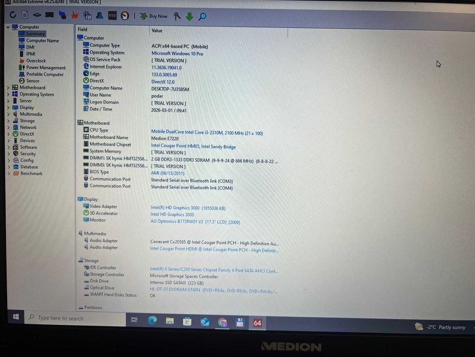 Laptop MEDION Akoya E7220 17 inch Licenta Windows 10 si Office 2021