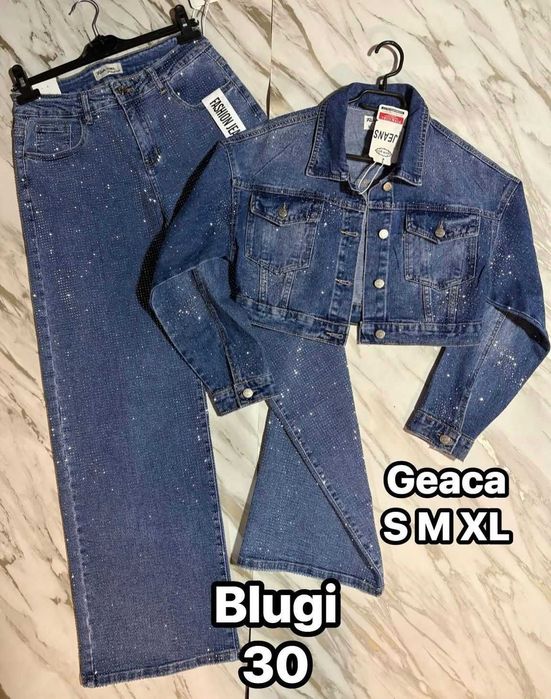 blugi albastri full pietre