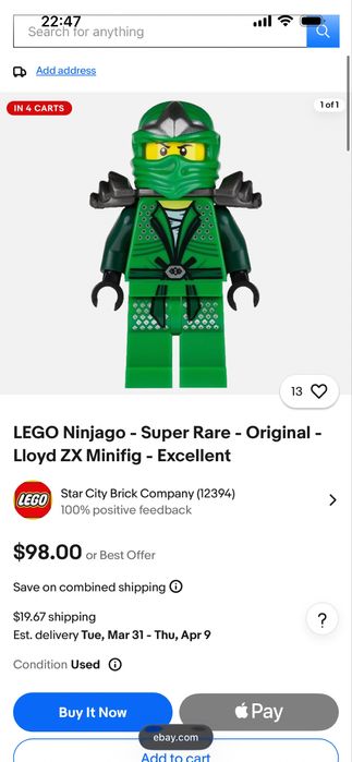 Lego Ninjago Lloyd ZX rara - conditie excelenta