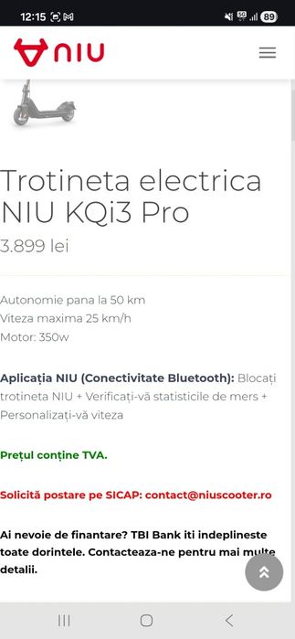 Trotineta electrica NYU KQI3.PRO