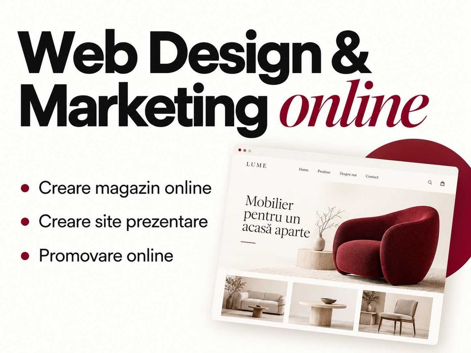 Web Design & Marketing online - Creare magazin online, Creare site prezentare, Promovare online