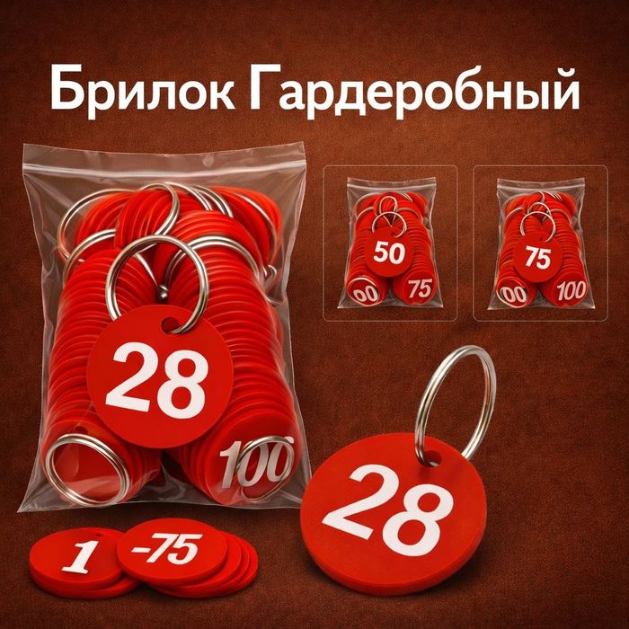 Garderob raqamli brelok /Брелки для хранения ключей, нумерация 1–100