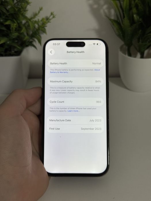 Iphone 15 pro display schimbat 128gb stare perfecta de functionare