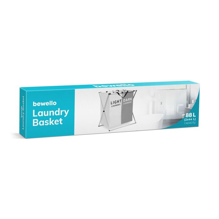 Cos de rufe - din material textil, cu cadru metalic pliabil - 57,5 ??x 36,5 x 58 cm