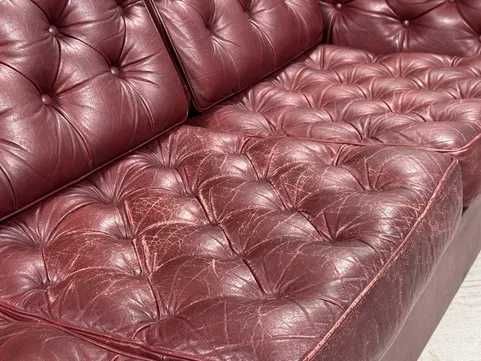 Винтидж диван 3-ка естествена кожа Р473-Д